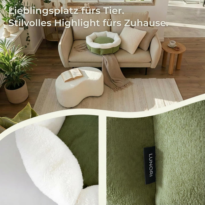 Katzenbett 55×55×20cm Flauschiges Katzenbett &amp; Hundebett für kleine Hunde, waschbares Haustierbett m