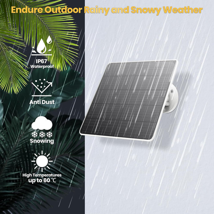 2Pcs Solarpanel für Akku Überwachungskamera Aussen，6W Kamerafür für Ring Kamera mit batteriebetriebe