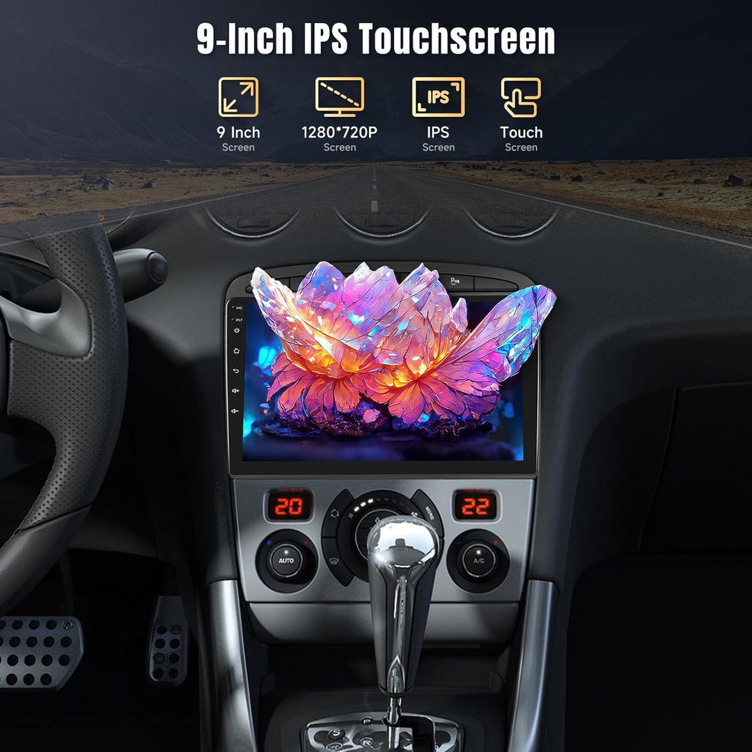 Podofo Carplay Autoradio Navi für Peugeot 308/408 2007-2013, Android 2G+64G HiFi, 9" Touchscreen And