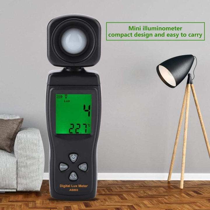 Fyearfly Digitales Luxmeter, 1-200.000 Lux As803 Beleuchtungstester Helligkeitsmessgerät Mit Ultragr