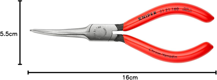KNIPEX Greifzange (Nadelzange) mit Kunststoff überzogen schwarz atramentiert 160 mm 31 21 160