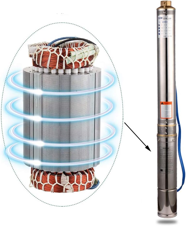 Edelstahl Tiefbrunnenpumpe Tauchpumpe 3 Zoll, 550W, 3300 L/H Gartenpumpe oder Heimgebrauch Wasserpum