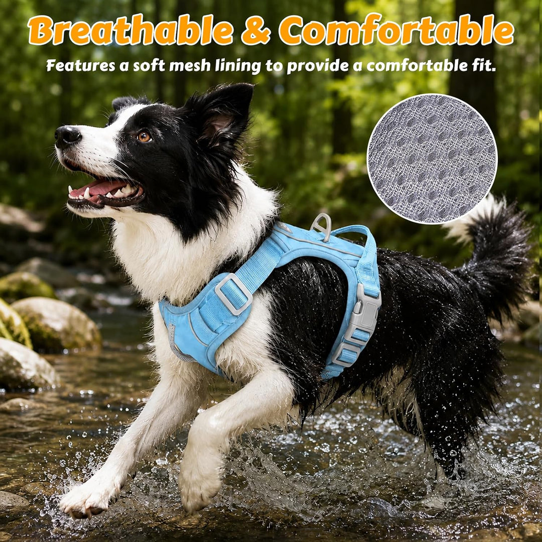 Hundegeschirr für Kleine Mittelgrosse und Grosse Hunde, Anti Zug Brustgeschirr mit Griff, Reflektier
