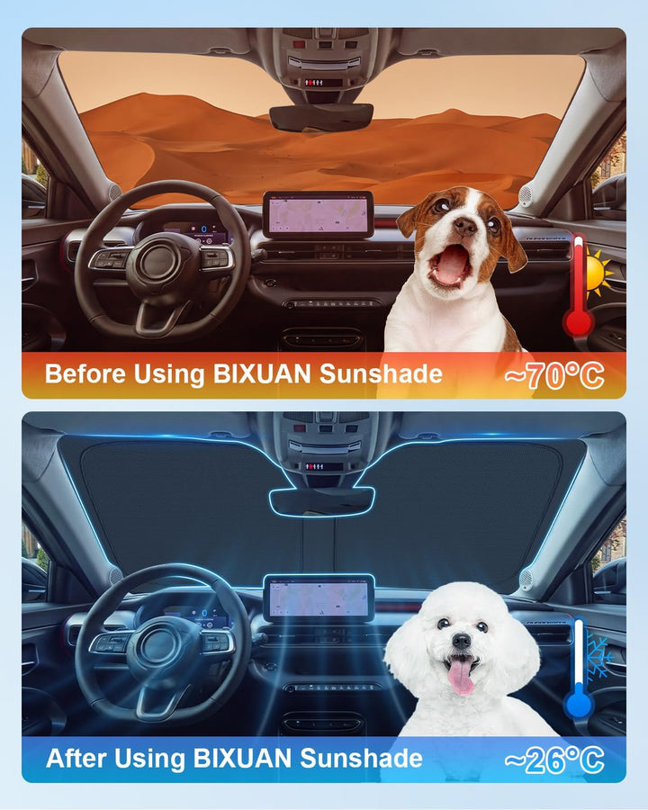 BIXUAN Frontscheiben-Sonnenschutz kompatibel mit Jeep Avenger EV Hybrid 2023-2025 2026 Auto Sonnensc