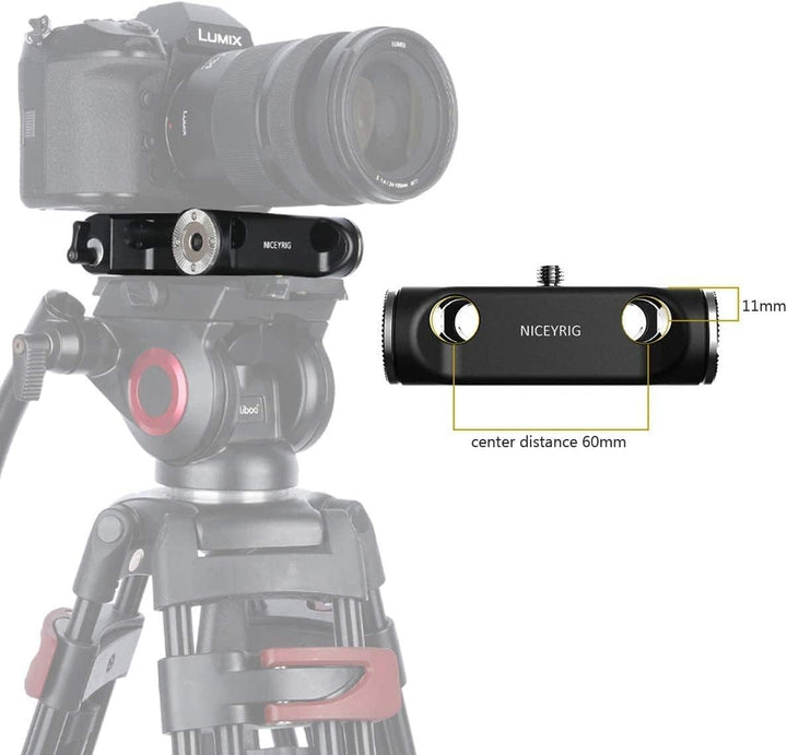 NICEYRIG Grundplatte mit Rosettenhalterung und 15 mm Stabklemme für Canon C100/C300/C500 Sony FS7/FS