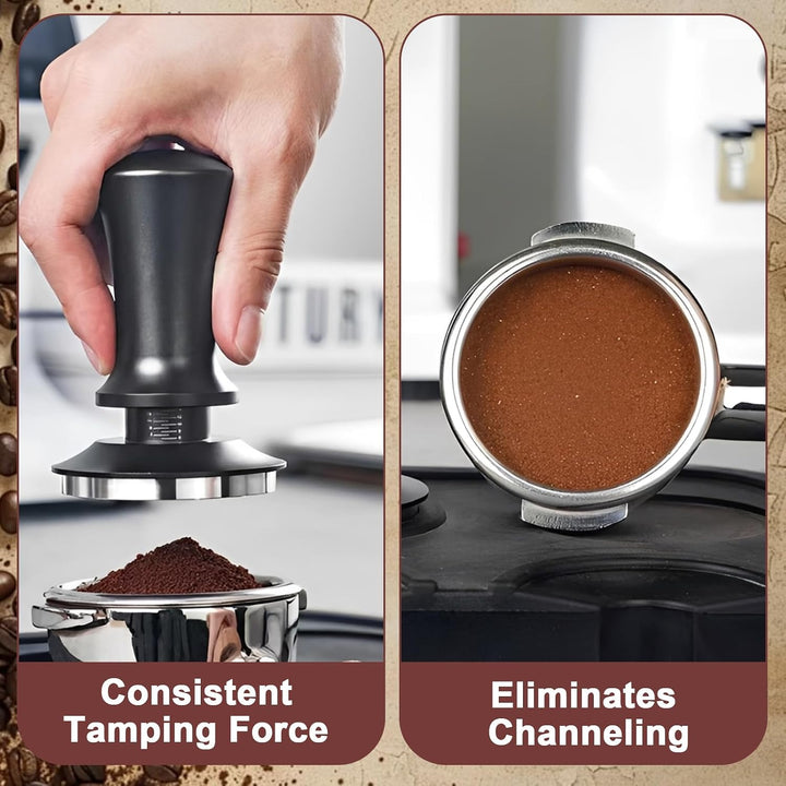 DAJAVE Tamper 58 mm, Edelstahl Kaffeepresse mit Basis