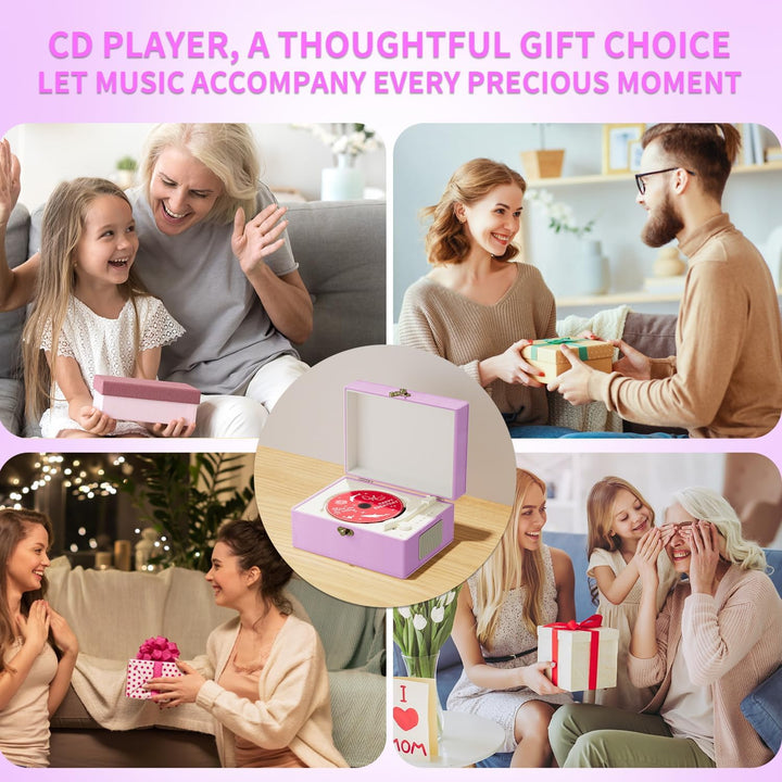 Yintiny CD-Player aus Leder mit Lautsprechern für Heimdekoration