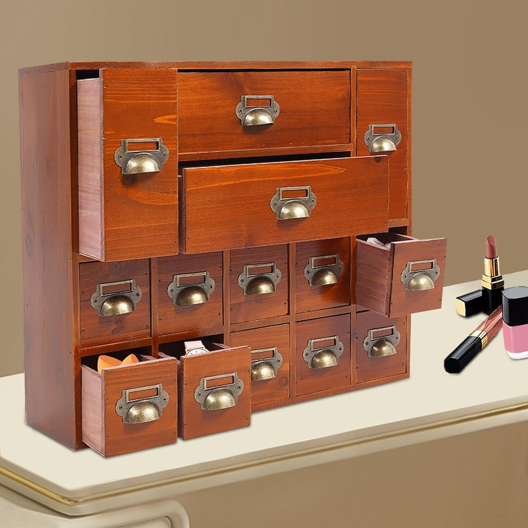 Schubladenschrank, Schreibtisch Organizer mit 14 Schubladen, Schubladenbox aus Holz, Mini Kommode fü