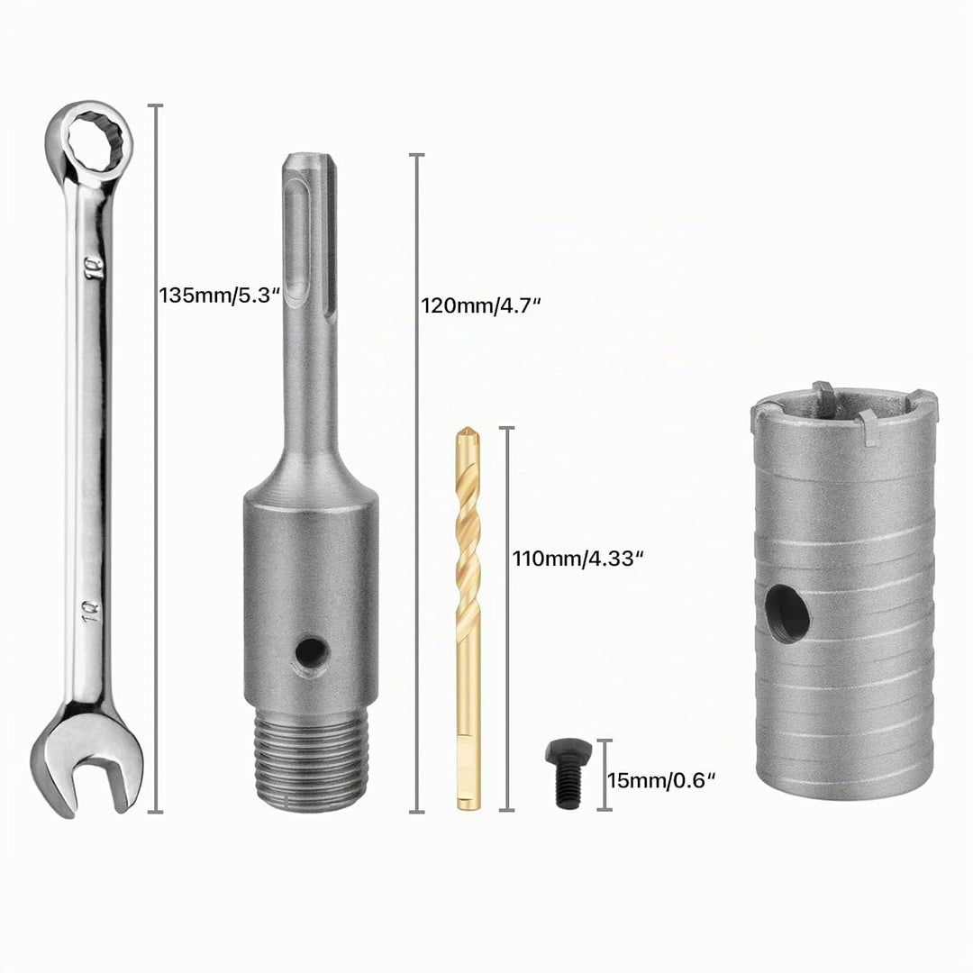 Bohrkrone 32mm SDS Plus set,M22 Gewinde SDS plus Adapter 120mm und Zentrierbohrer 8x110mm,Wandlochsä