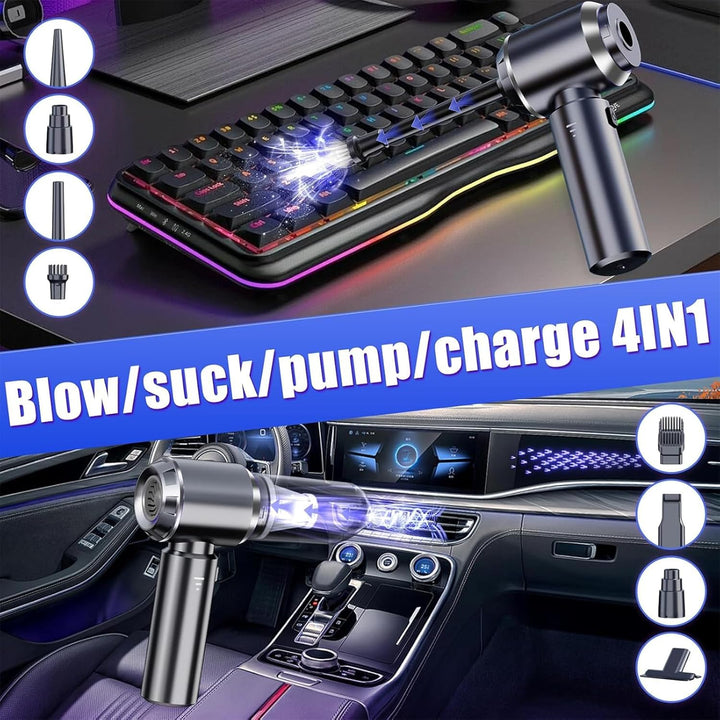 3-in-1 Handstaubsauger Akku Kabellos - 18000Pa Staubgebläse Druckluft und Auto Staubsauger - Mini Au