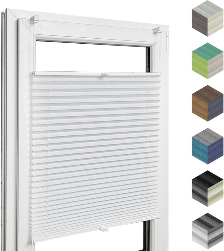 Home-Vision® Premium Plissee Faltrollo ohne Bohren mit Klemmträger / -fix (Weiss, B95cm x H120cm) Bl