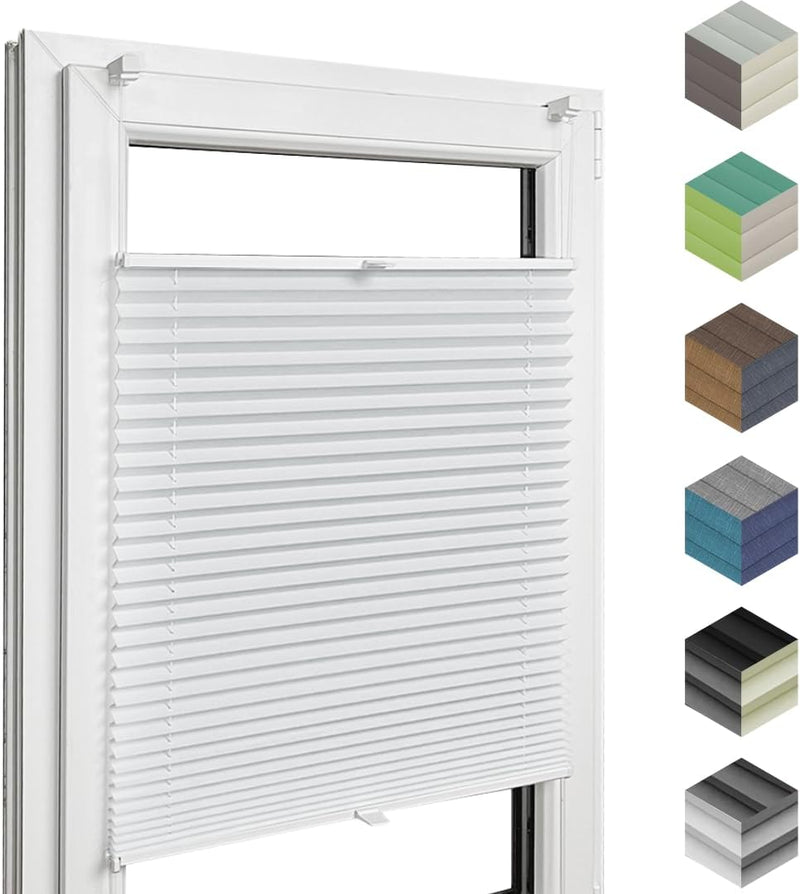 Home-Vision® Premium Plissee Faltrollo ohne Bohren mit Klemmträger / -fix (Weiss, B65cm x H150cm) Bl