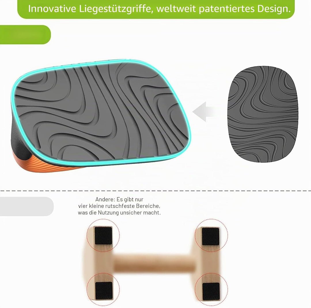 Kipika Liegestützgriffe, Push-up handles, Push-up bars aus Weichem Kunststoff, Anti-Rutsch-Polster a