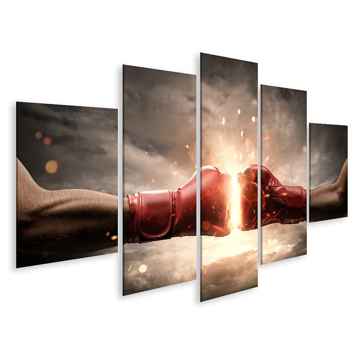 islandburner Bild auf Leinwand Boxen Kampf Motivation Energie Bilder Wandbilder Poster Leinwand 170x