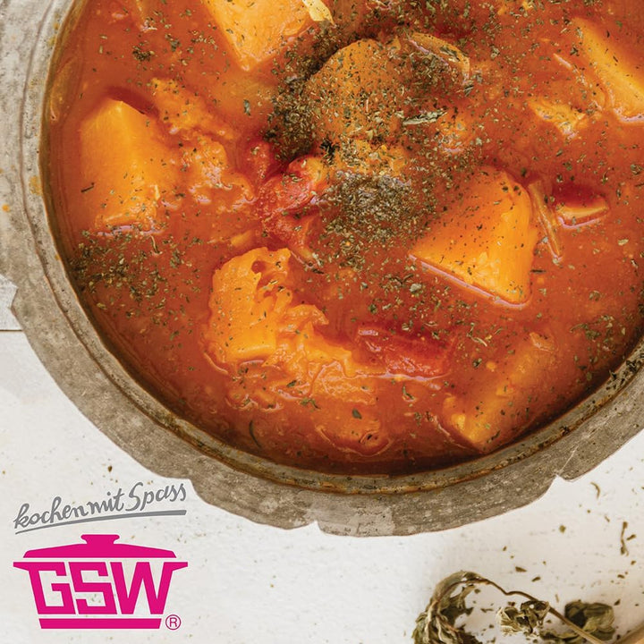 GSW hochwertiger Schmortopf mit Deckel, ideal zum Schmoren, Dünsten und Braten, auch für Induktion u