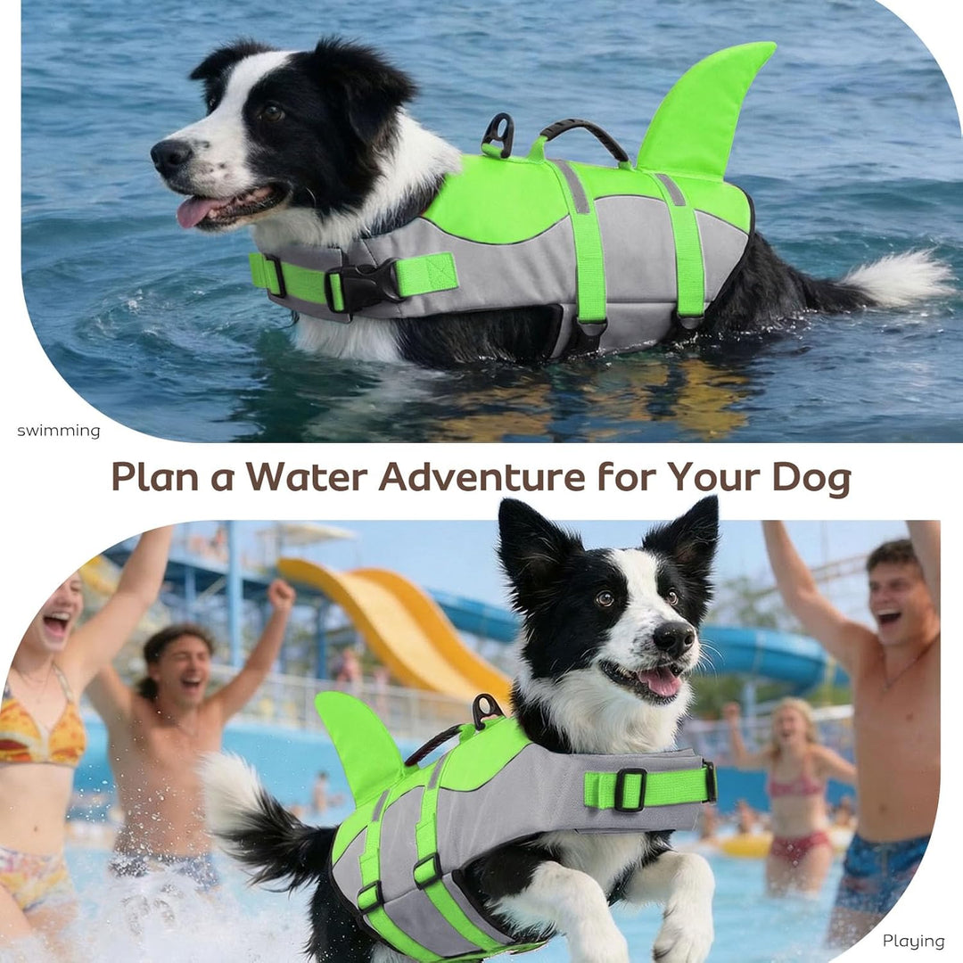 CITÉTOILE Schwimmweste Hunde Hai, Leicht und Sicher für Wassersport, hundeschwimmweste mit Griff und