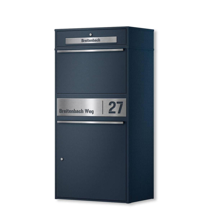 Metzler Paketbox draussen gross XXL, Briefkasten mit Paketfach in Anthrazit RAL7016, Paketbriefkaste