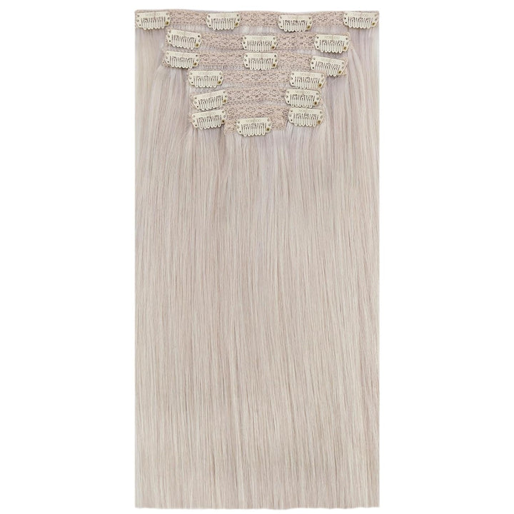 Moresoo Clip in Extensions Echthaar Blond Echthaar Extensions Clip Weissblond Remy Haarverlängerung