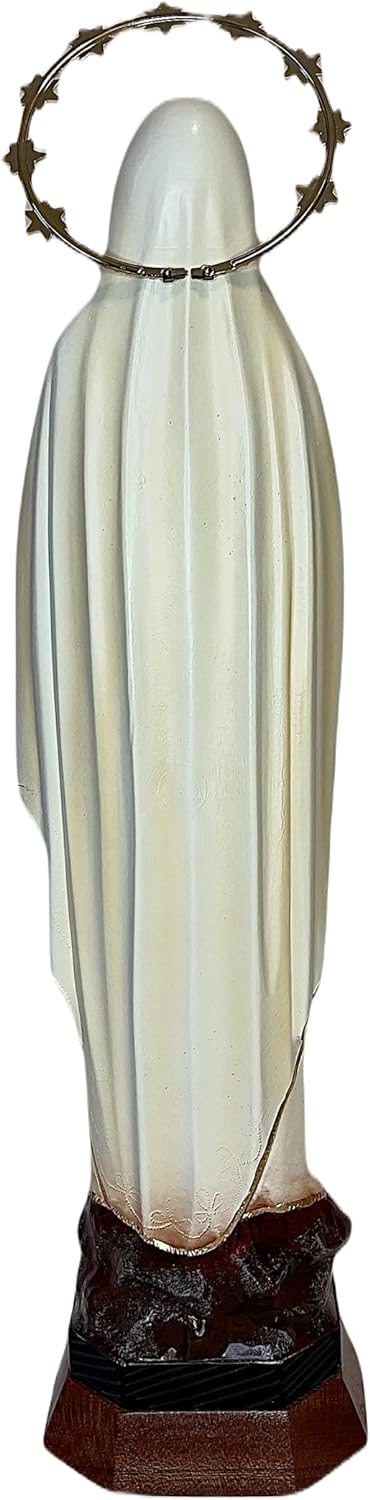Statue Unserer Lieben Frau von Lourdes cm. 46 aus Polyester mit Glasaugen - Handarbeit