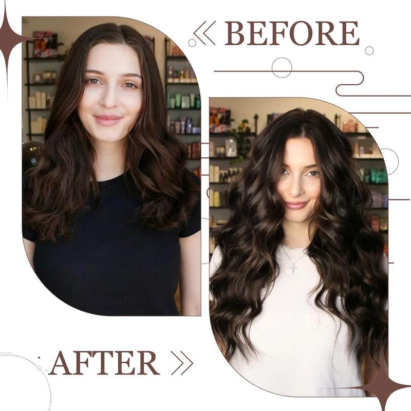 Hetto Braun Clip in Extensions Echthaar Remy Extensions Clip in Echthaar Dunkelstes Braun Extensions