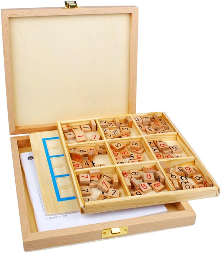 Andux Zone Sudoku Brett Kasten 3-in-1 hölzerne Zahl Platz Spielzeug SD-03 (Rosa), Rosa