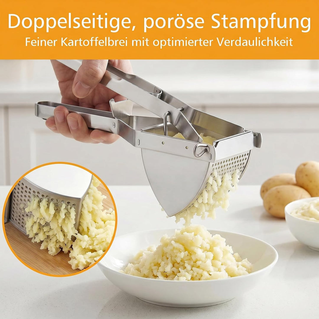 Kartoffelpresse Edelstahl grosses Kartoffelstampfer Fassungsvermögen geeignet für die Zubereitung vo