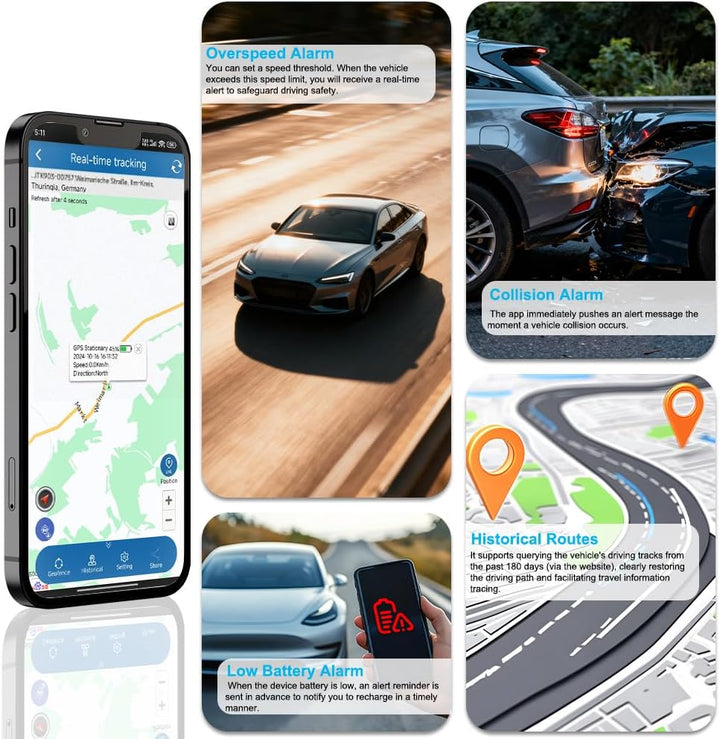 WINNES 4G GPS-Tracker für Auto, TK905C Diebstahlschutz ohne Abonnement, 20.000 mAh (240 G Standby),