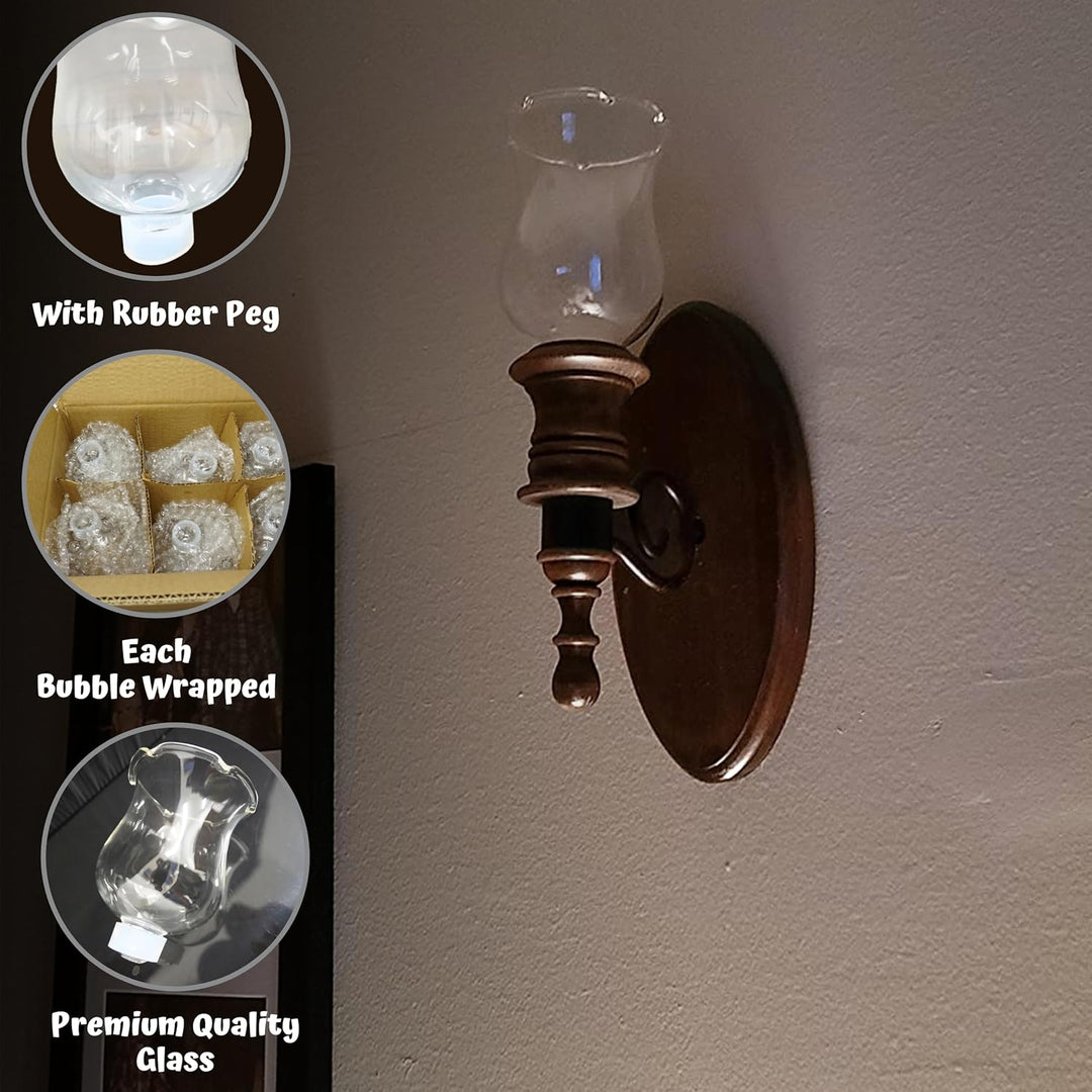 Votivbecher aus klarem Glas mit Klammer, 6 Stück, Tulpen-Kerzenhalter für Kerzenhalter, Innen-Kerzen