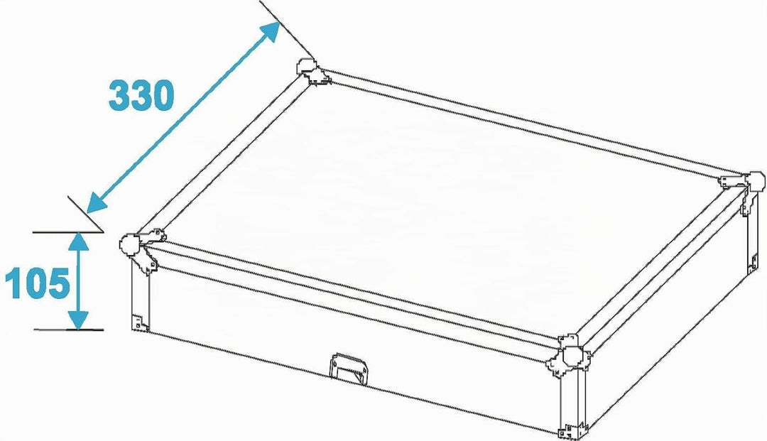ROADINGER Mixer-Case Road MCR-10 schräg, sw | Flightcase für 254-mm-Geräte (10")