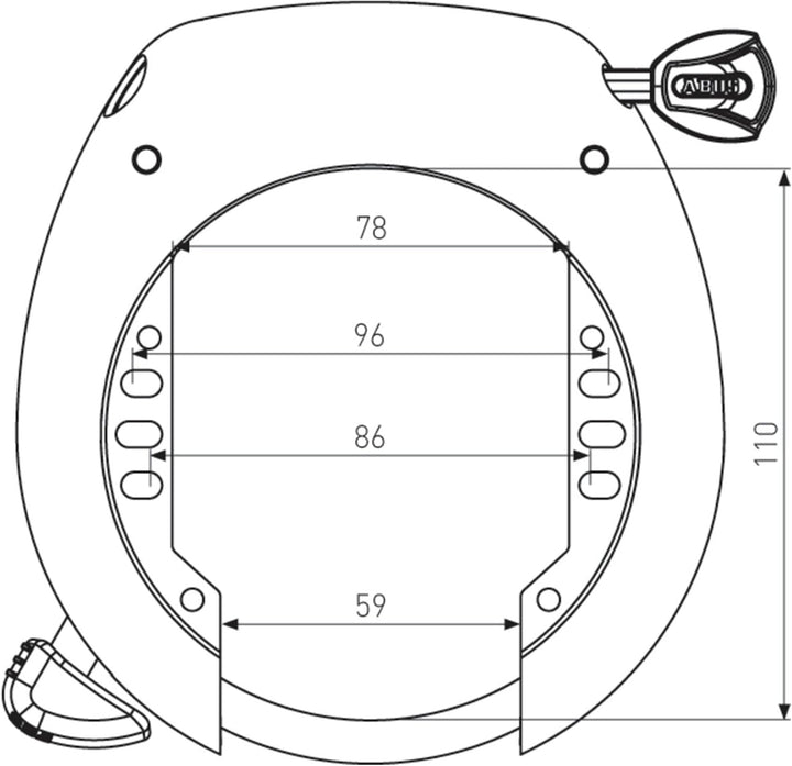 ABUS Unisex – Erwachsene 5755L NR BK OE Rahmenschlösser, Unifarben, universal Single, Single
