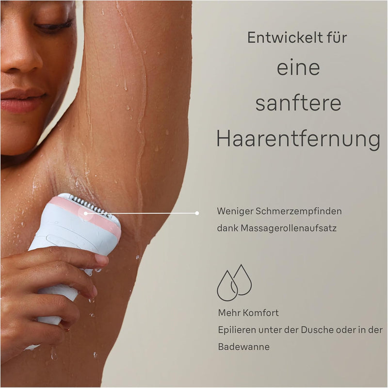 Braun Silk-épil 7, Epilierer Damen / Haarentferner für langanhaltende Haarentfernung, 7-030, Weiss/F