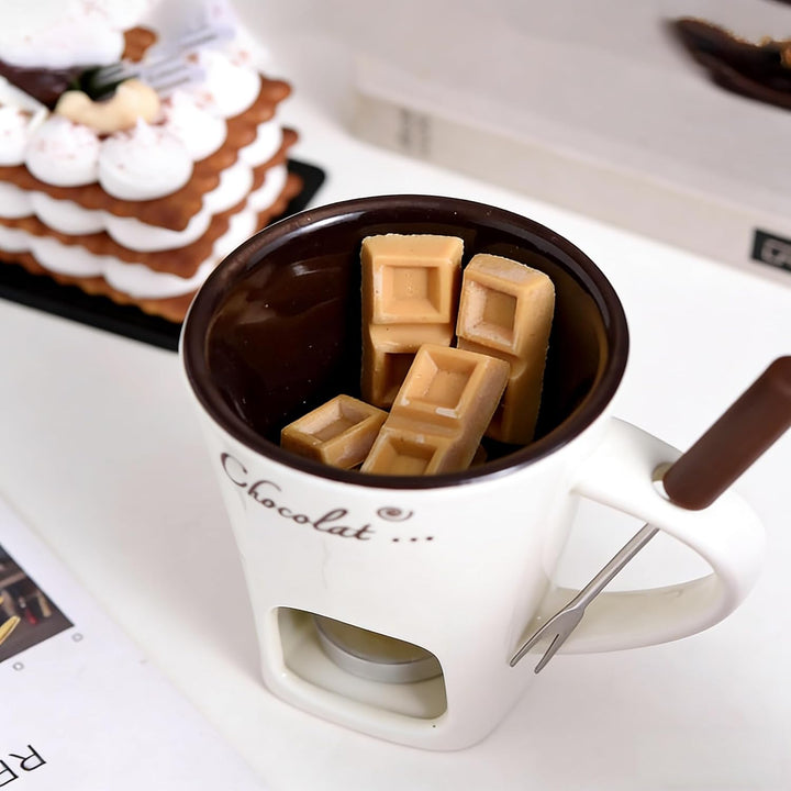 Schokoladenfondue Tasse Schoko Fondueset Fondue Tasse Schokofondue Teelicht Schokofondue Mit Gabeln