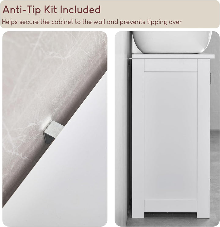 Bath Vida Priano Waschbecken-Unterschrank für Badezimmer, bodenstehende Aufbewahrungseinheit, weiss,