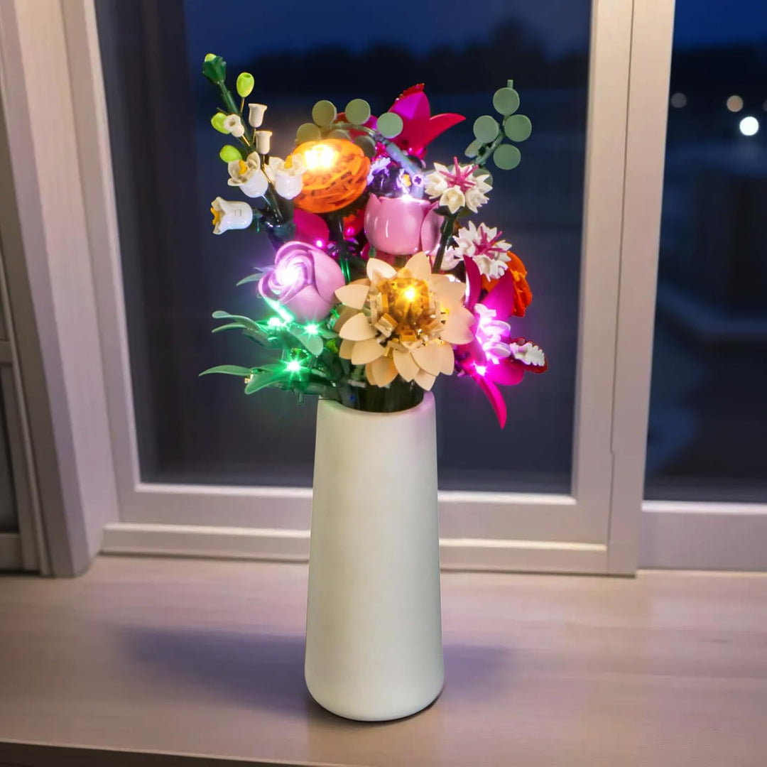 LocoLee Licht Set Kompatibel mit Lego 10342 Schöner Rosafarbener Blumenstrauss, Nur Lichter Set - Ke