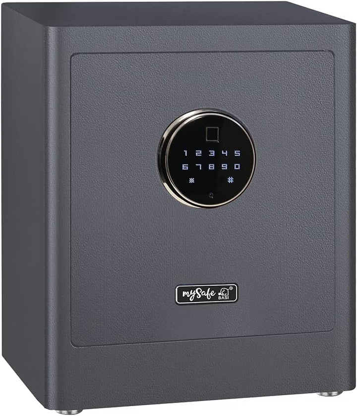 mySafe Premium 350 | elektronischer Schrank-Tresor | Zahlencode & Fingerscan | modernes Design | hoh