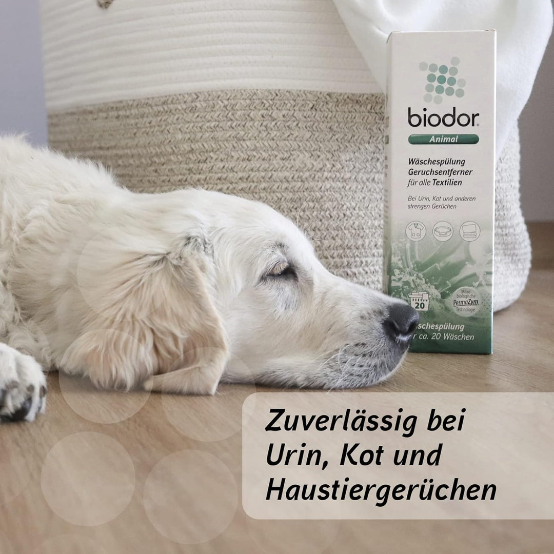 Biodor Animal Wäschespülung 1L - Geruchsneutralisierer, Geruchsentferner & Reiniger für die Tierumge