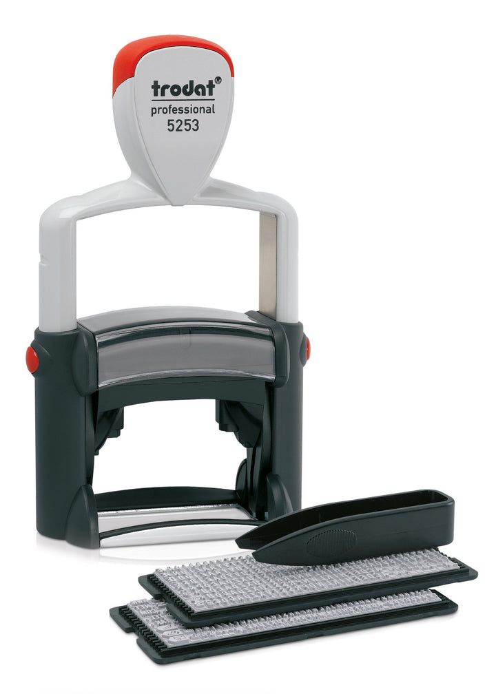 Trodat Professional 5253 Textstempel zum Selbersetzen mit Stempelkissen Pinzette Typen Schrifthöhe 3