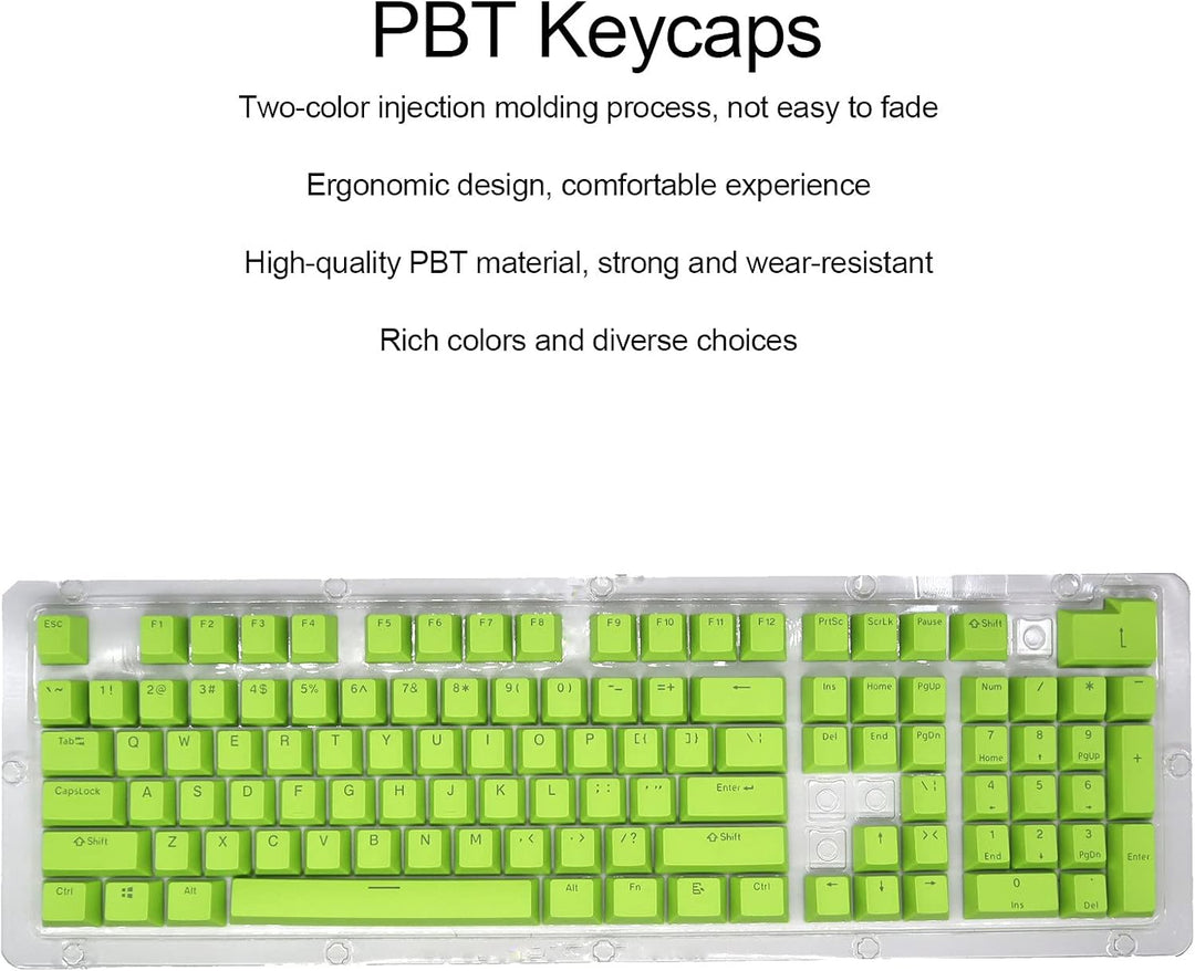 Jenngaoo Keycaps Keyset, PBT-Tastenkappen Ergonomisches Design Ölbeständig Bunte 108 Taste Videospie