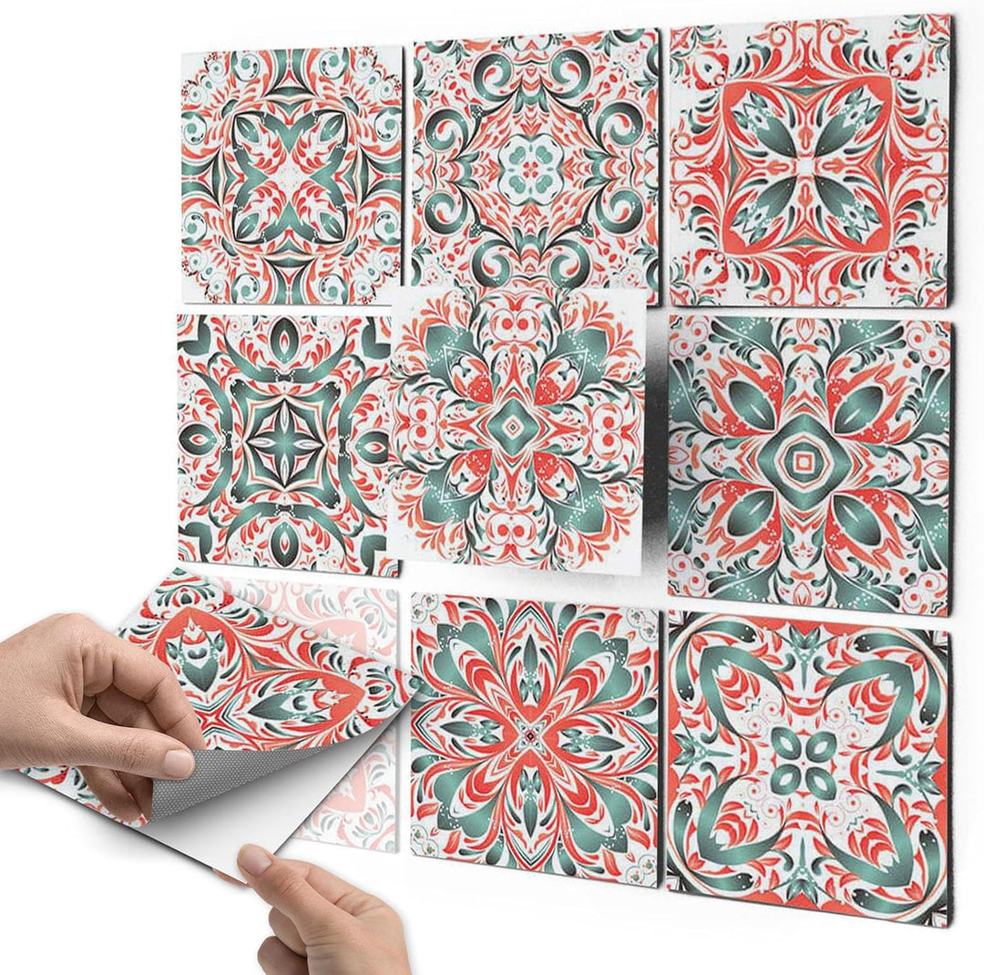 Sticker-Fliesen Dekor I Fliesen-Klebefolie - selbsklebend - Fliesenspiegel aufpeppen I Kachel-Aufkle