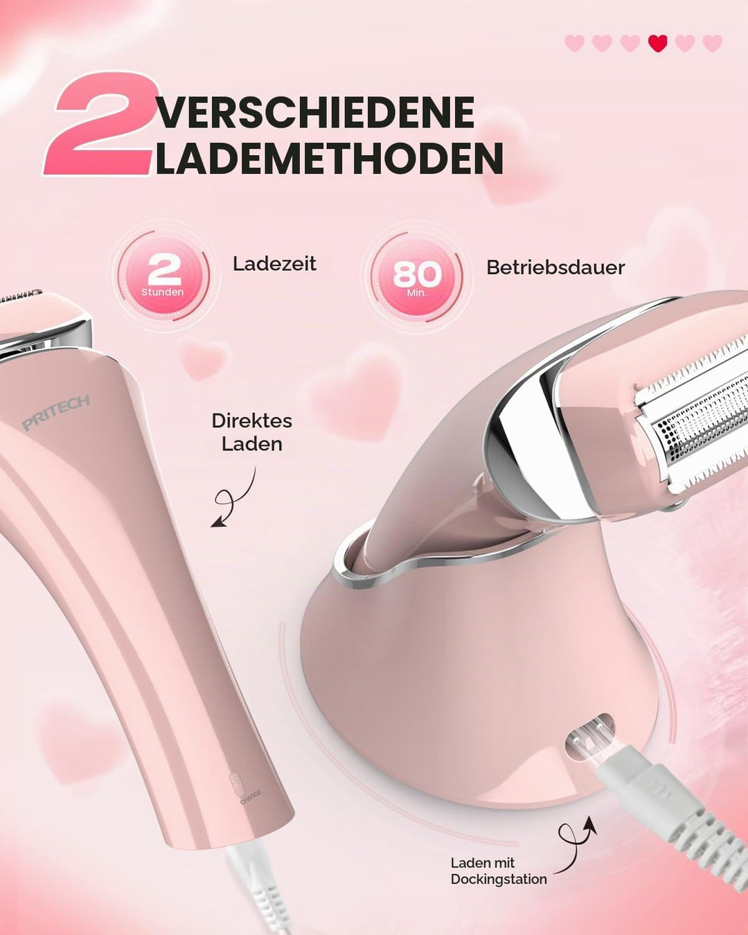 Elektrischer Rasierer für Frauen, Damenrasierer, Bikini-Trimmer, Körperhaarentfernung für Beine und