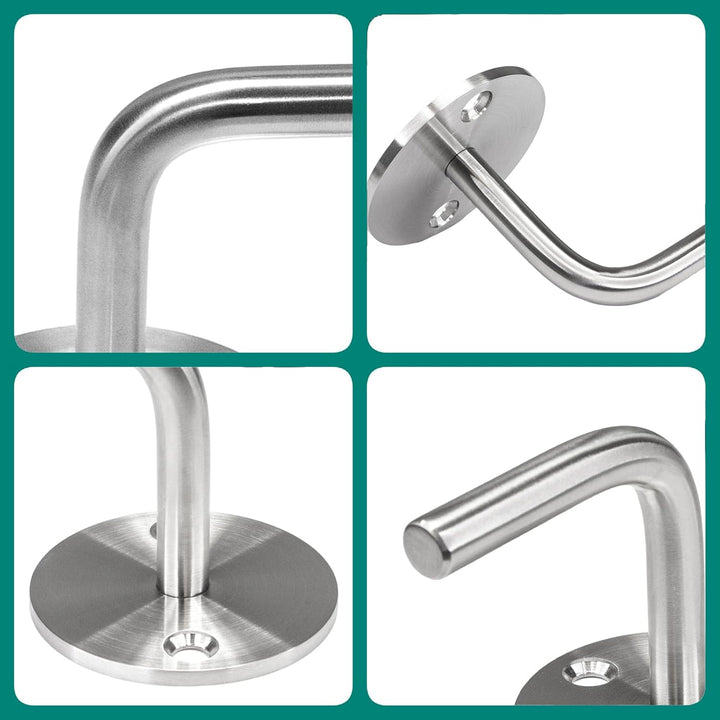 PRIOstahl Handlaufhalter Wandhalter Handlaufstütze Rohrhalter Geländerhalterung - 4 x Handlaufträger