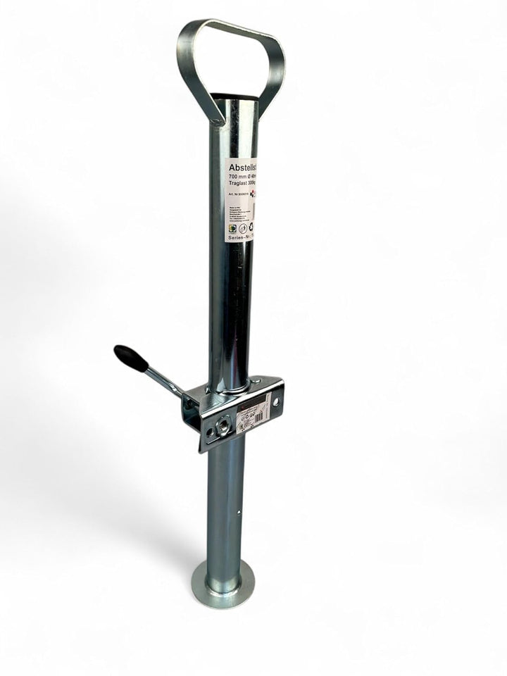 Anhänger Stützen Set 700 mm inkl. Klemmschelle (300 kg Stützlast/Stütze)| Anhängerstützen mit Halter