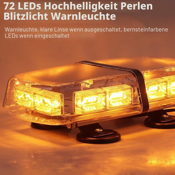 EypiNS 72 LED Warnleuchte, 12/24V Rundumkennleuchte 36W Warnlicht Warnblinkleuchte Blitzlicht Auto L