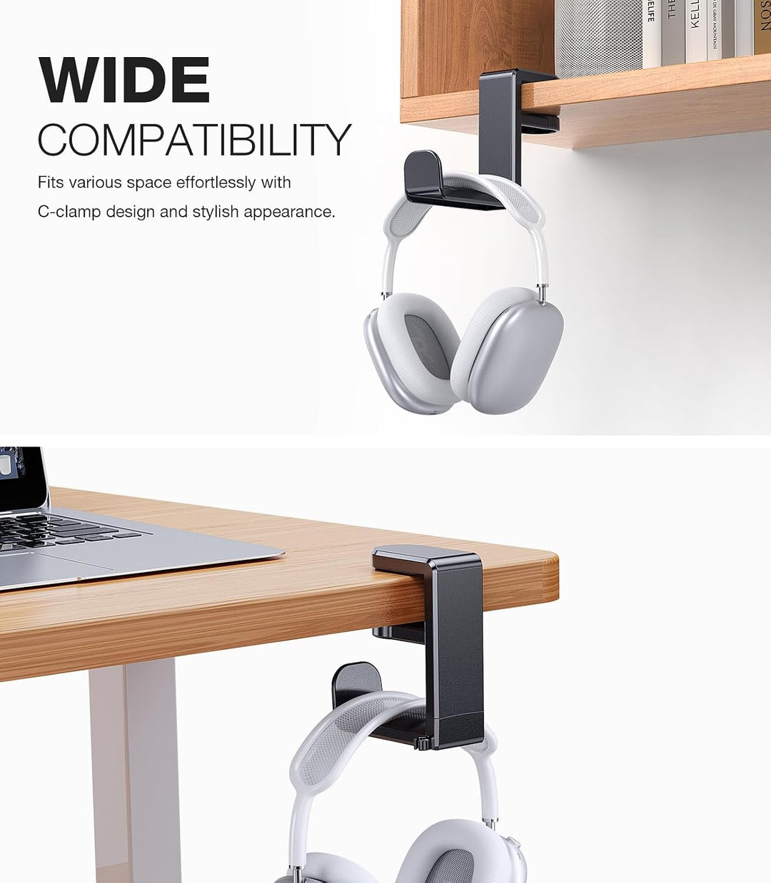 Coolpow Headset Halterung für Gaming Tisch【360° Drehbar】 Kopfhörer Ständer Tisch Kopfhörerhalter Ein