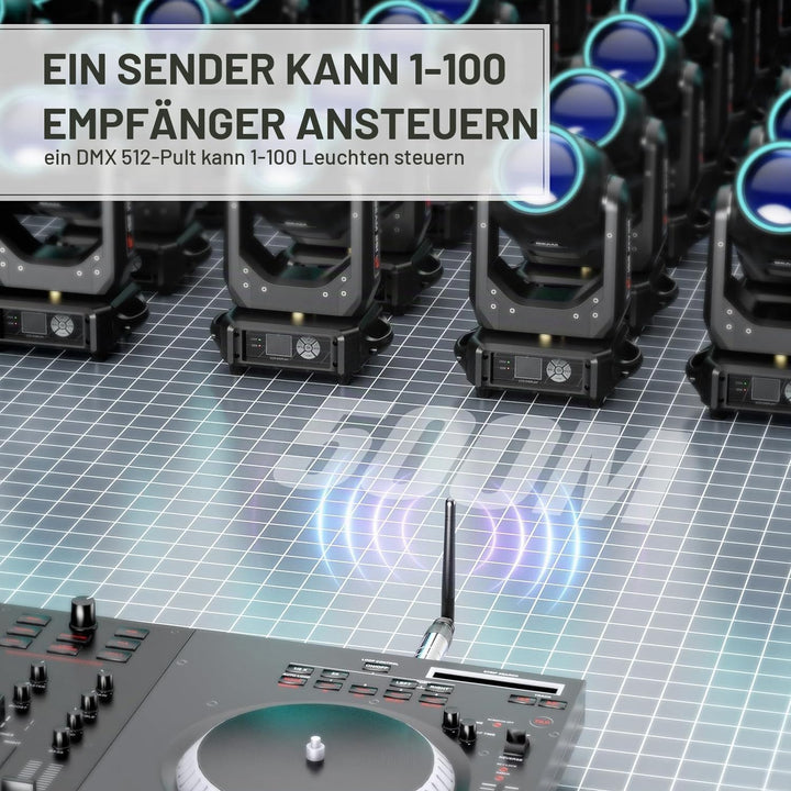 GdjRttk Wireless DMX Controller mit Boxen, Wireless DMX512 Transmitter/Receiver LED Light Controller