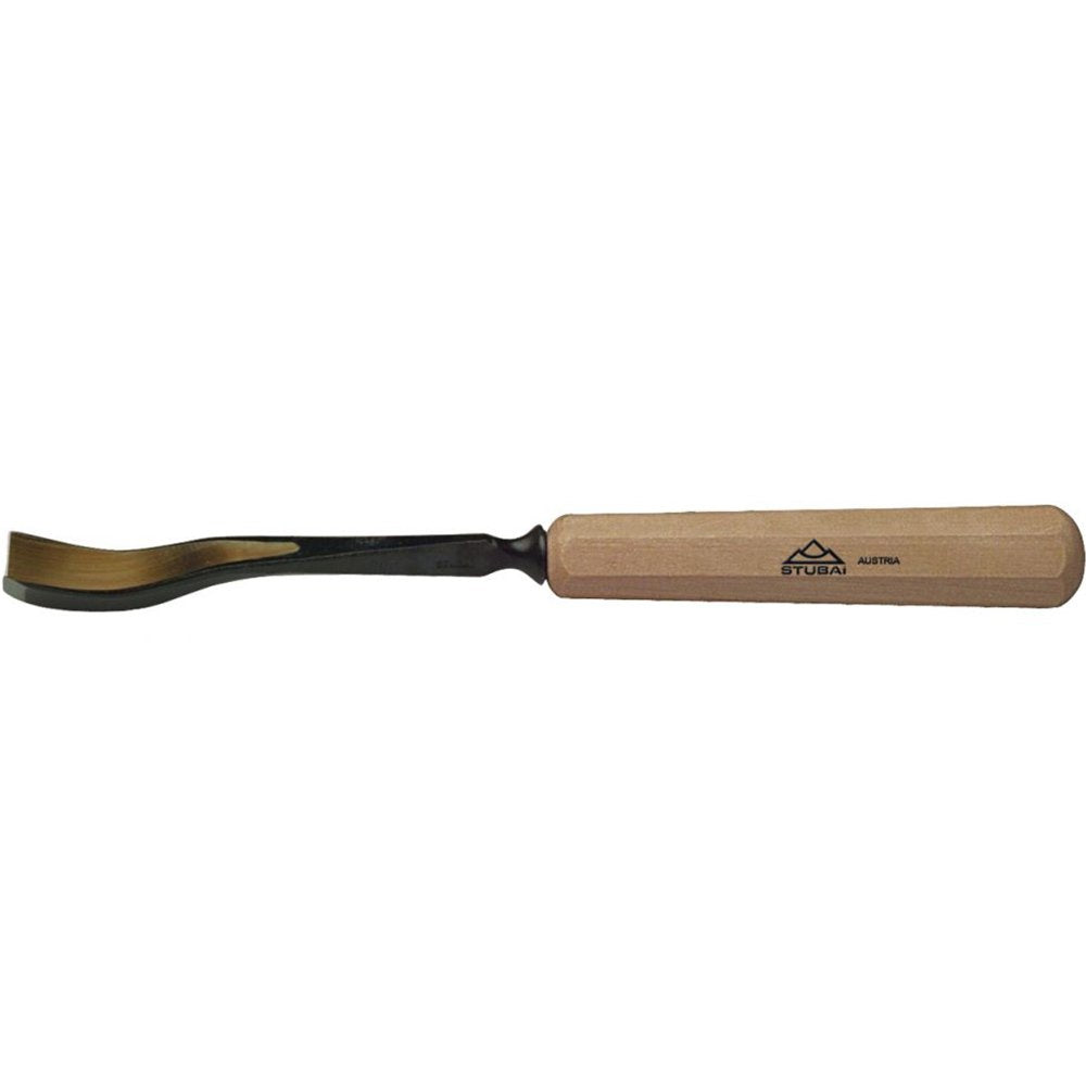 STUBAI Stemmeisen Stechbeitel Serie 52 - Form 21 | Gekröpftes Balleisen, Breite 12 mm, mit Holzgriff