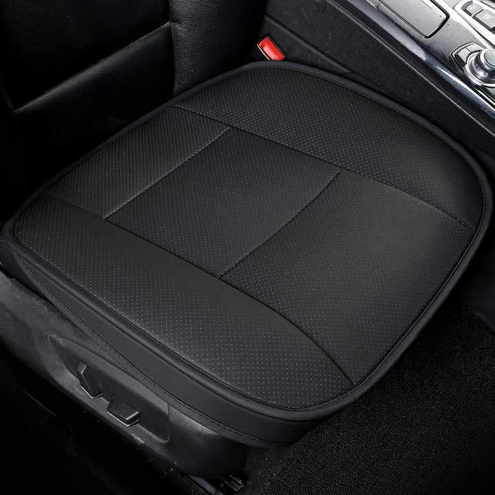 LUOLLOVE Sitzbezüg Auto Universal Leder Super Weich für Vordersitz 1 PC(Schwarz 52 x 51 cm) 1PC Schw
