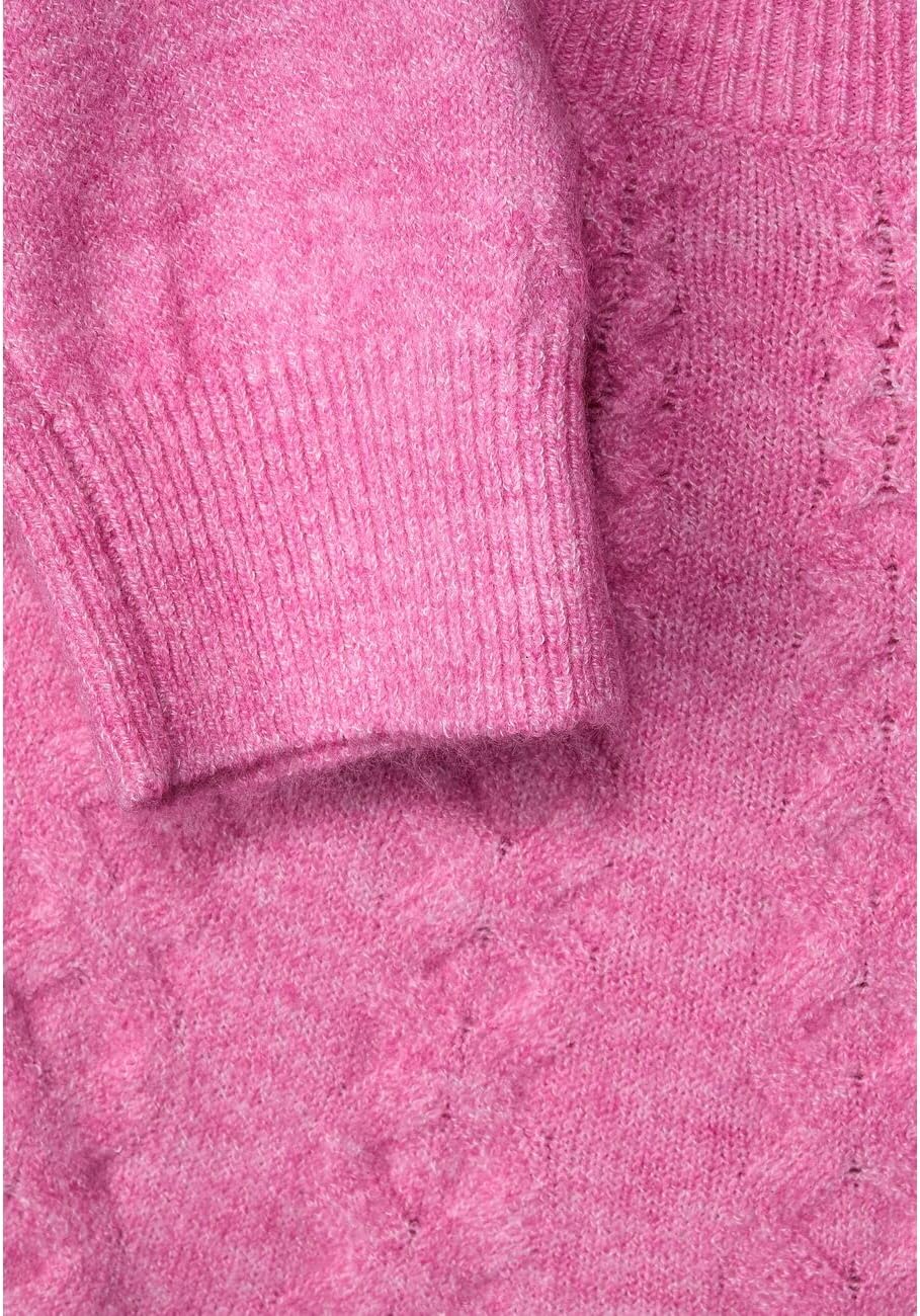 Street One Damen Strickpullover 36 Pink Crush Melange, 36 Pink Crush Melange