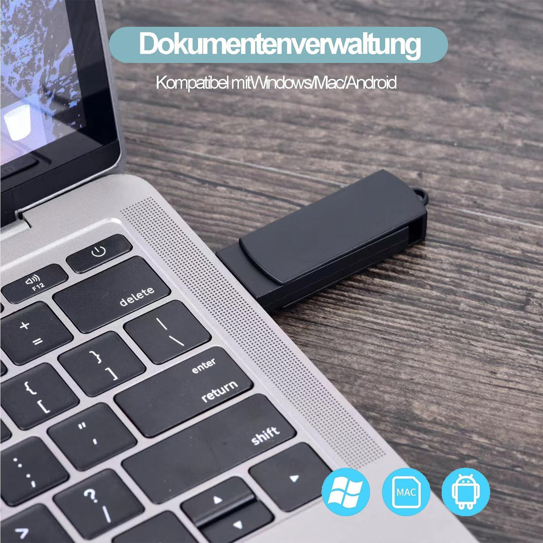 64GB USB Diktiergerät Digital, Voice Recorder mit Spracherkennung und One-Touch-Aufnahme, Aufnahmege