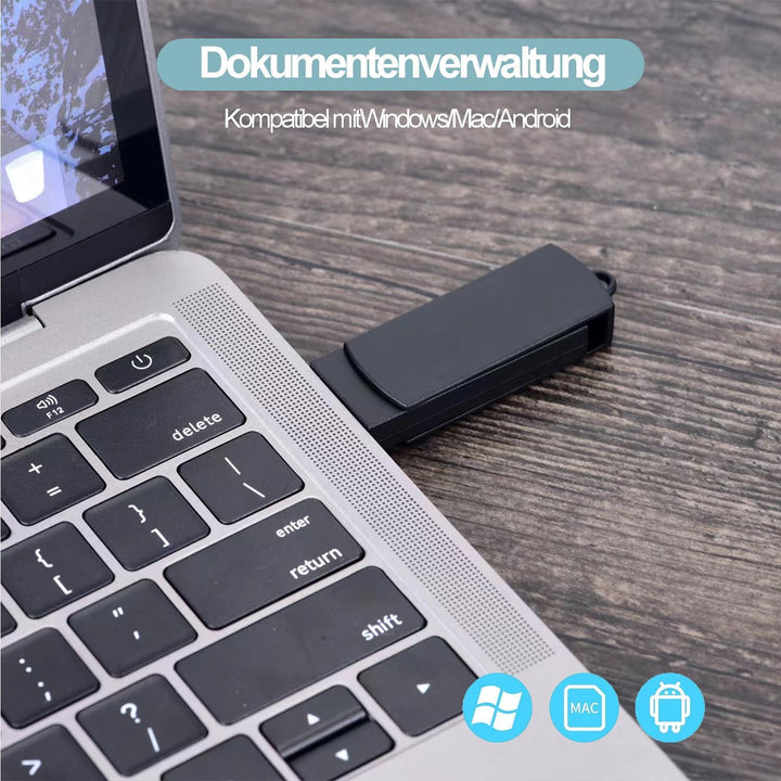 64GB USB Diktiergerät Digital, Voice Recorder mit Spracherkennung und One-Touch-Aufnahme, Aufnahmege